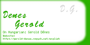 denes gerold business card